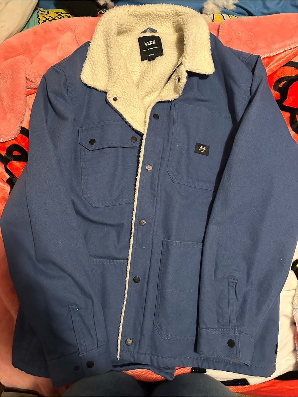 Vans Blue Sherpa-Lined Shirt Jacket